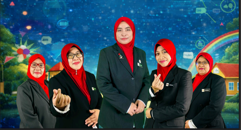 Barisan warga pendidik Prasekolah SK Ayer Puteh tahun 2026